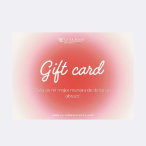Gift Card de bienestar femenino integral para regalar en el momento justo. Sesiones de orientación emocional, sexual y afectiva, programas de acompañamiento, productos para el cuidado personal y comunidad de mujeres. Un regalo que se adapta a lo que ella necesita, sin importar la etapa que esté viviendo. Gift Card